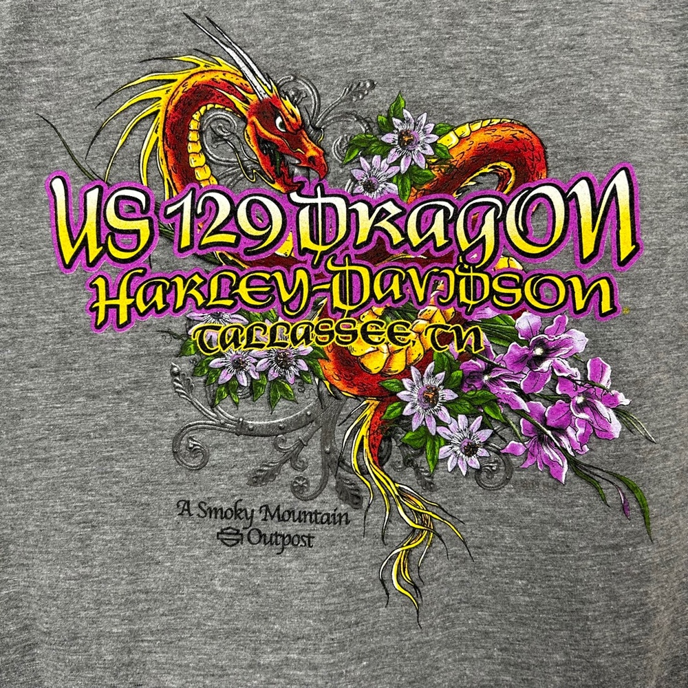 Gorgeous Tail of the Dragon US 129 Authentic Harley-Davidson Women's Tee Large - Picture 4 of 7